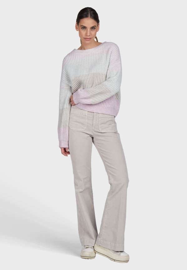 Marc Aurel Light Taupe Flared corduroy trousers