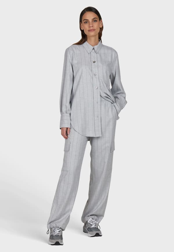 Marc Aurel Trousers - silver grey melange varied