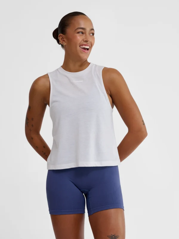 HUMMEL MT VANJA SHORT MUSCLE TANKTOP-WHITE