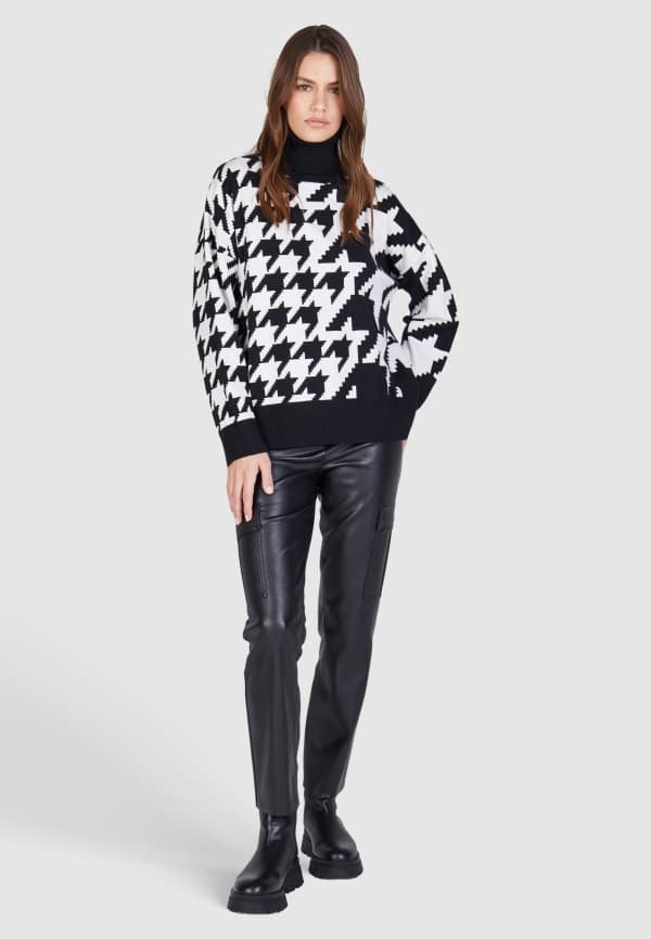 Marc Aurel Jacquard sweater houndstooth pattern