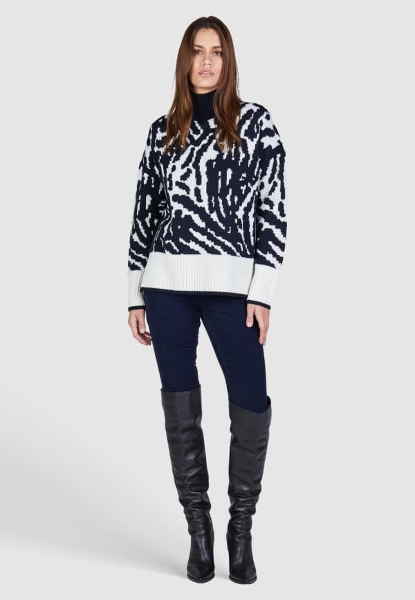 Marc Aurel Abstract Wool Sweater