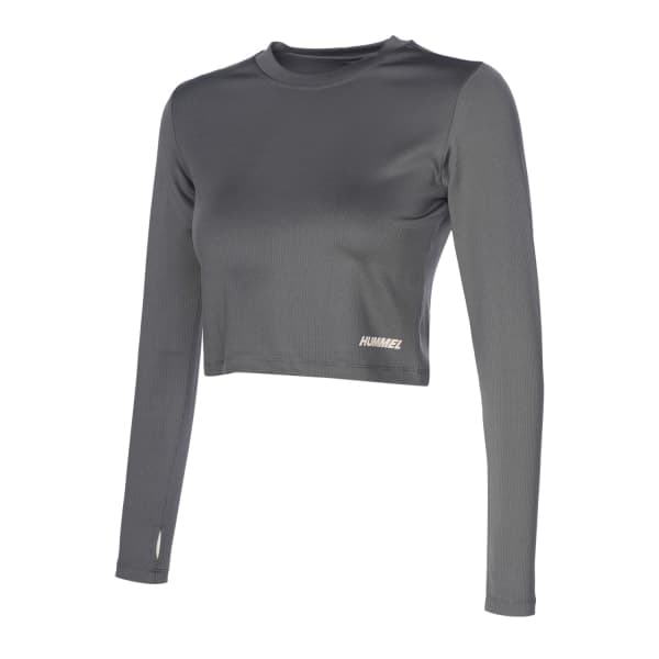 HUMMEL DOLBY CROP T-SHIRT L/S-STORMY WEATHER-GREY